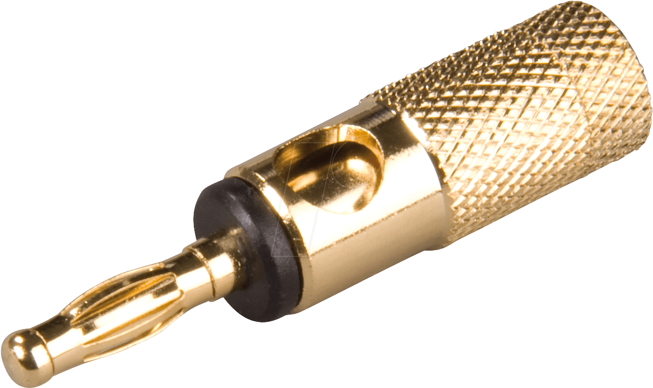 Banana Plug, Gold Plated, Cross Hole, - Brass (1297x769), Png Download
