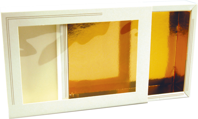 Chocolade Letter, Cardboard, 196x141x38mm, White/gold - Chocoladeletter Doosje (640x640), Png Download