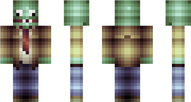 Zombies Skin - Skin Minecraft Pe Plants Vs Zombies (750x442), Png Download