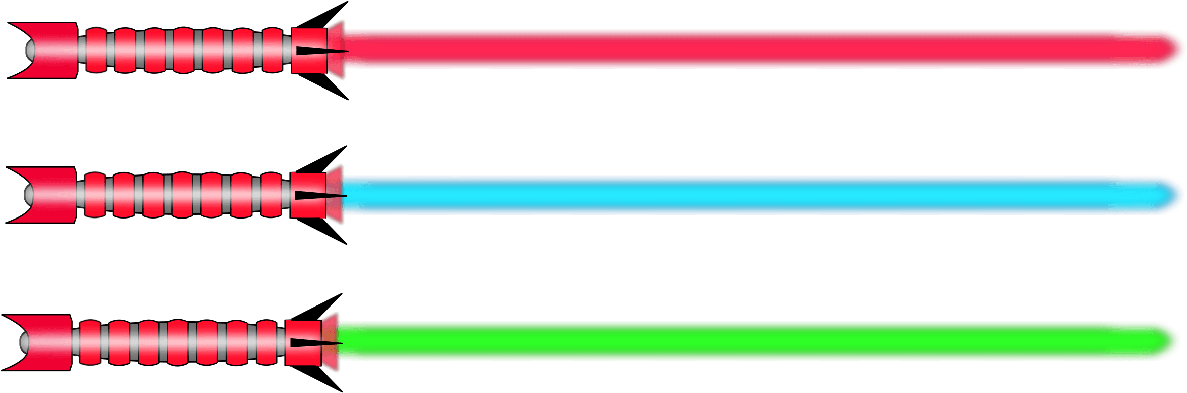 Transparent Lightsaber Transparent Background - Clip Art (2400x856), Png Download