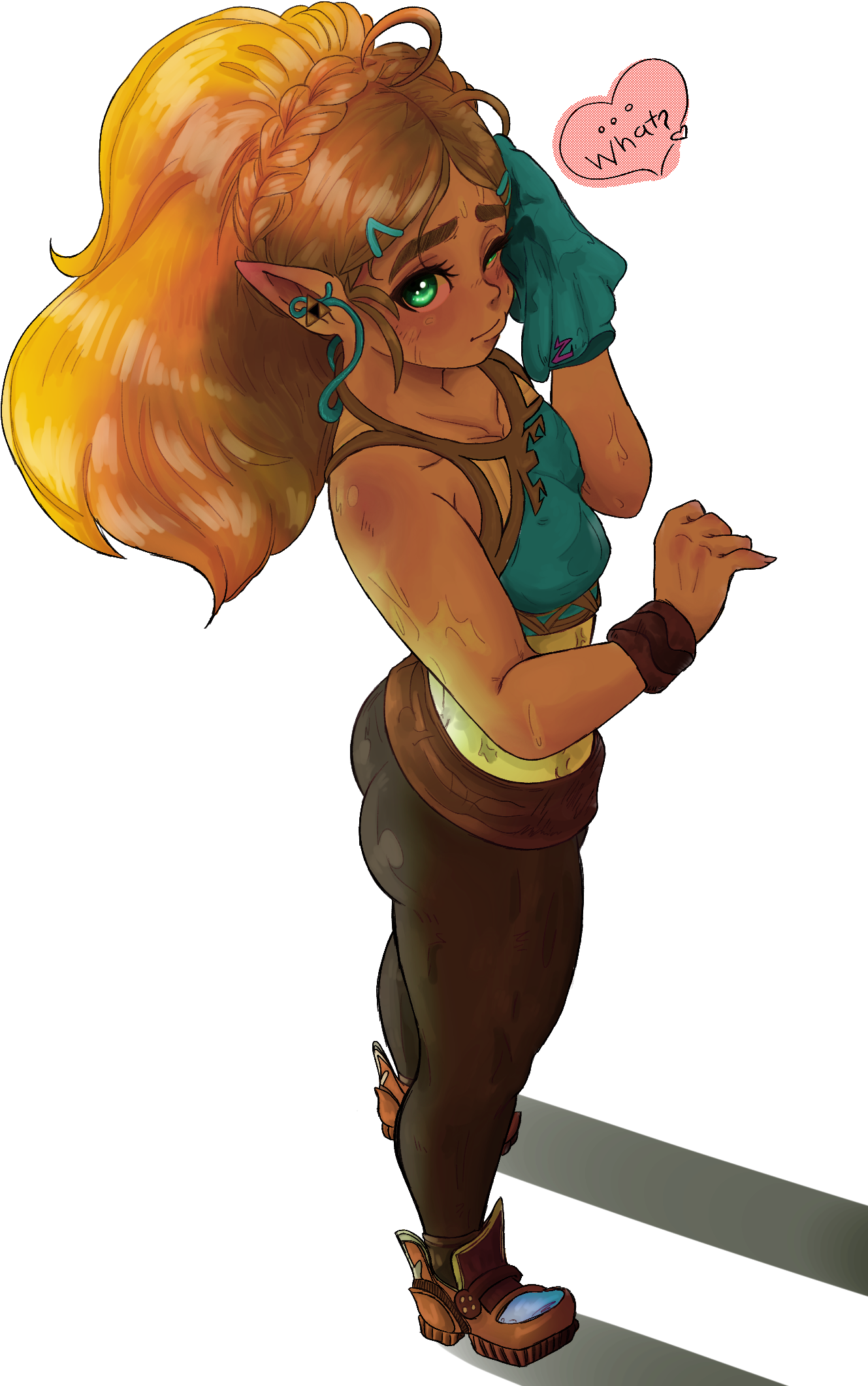 Original) Loading Princess Zelda - Cartoon (1490x2150), Png Download