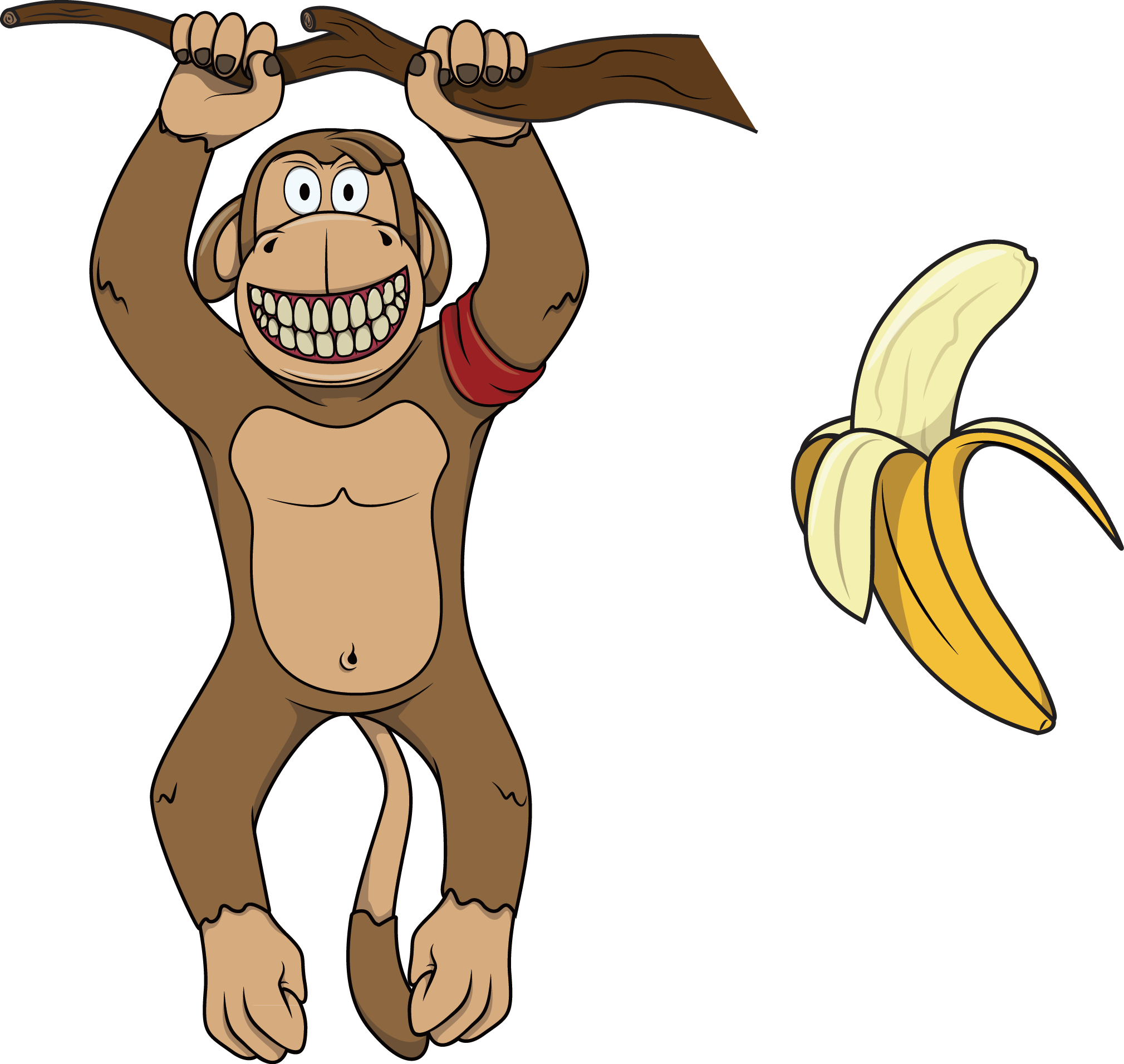 Gorilla Common Chimpanzee Illustration - Cartoon (2019x1911), Png Download