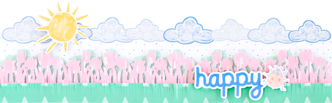 Tulips Border Punch3 Border Creative Memories (1080x336), Png Download