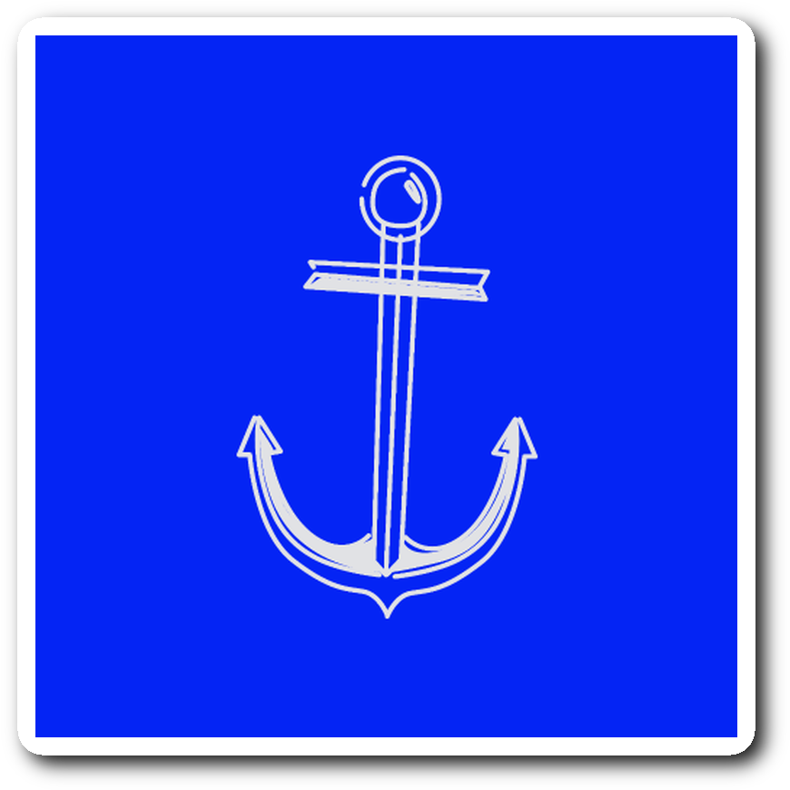 Blue Anchor Nautical Sticker - Emblem (1064x1064), Png Download