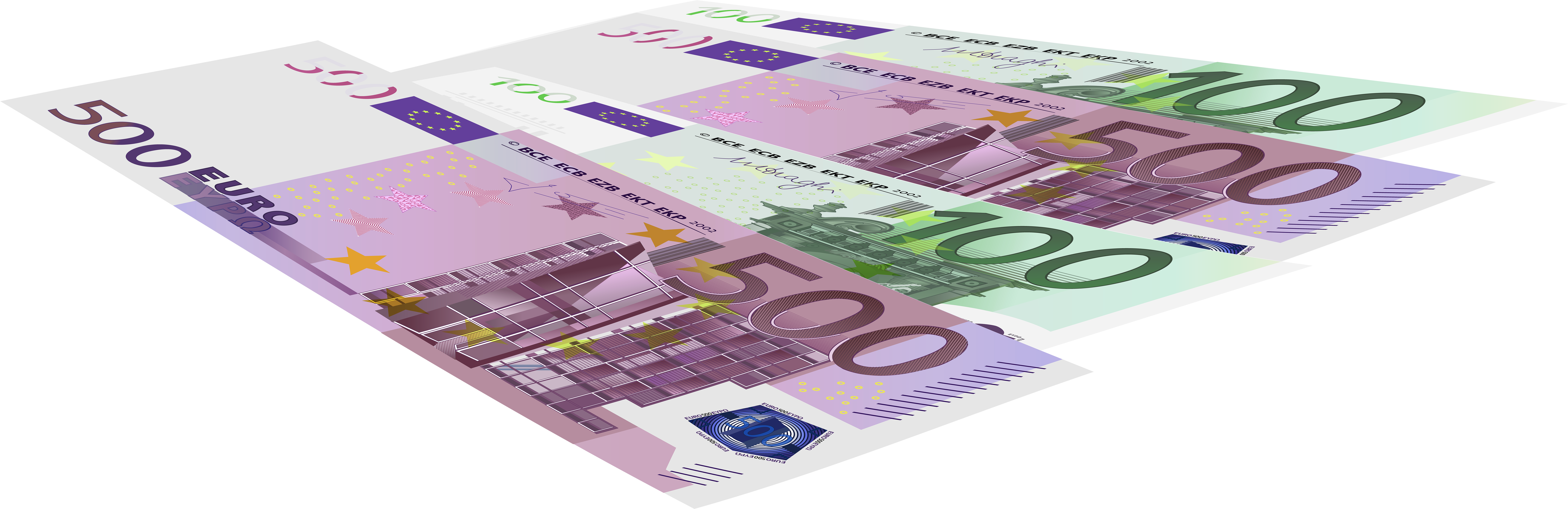 Clip Art Transparent Library Euro Banknotes Png Clip (8000x2637), Png Download