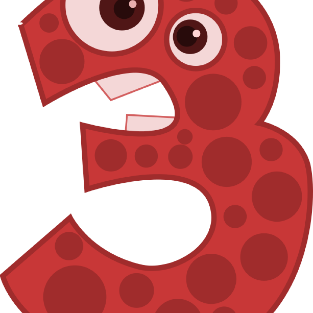 2 Clipart Free Clipart Number Animals 2 Kablam Clip - Clipart Number 3 (1024x1024), Png Download