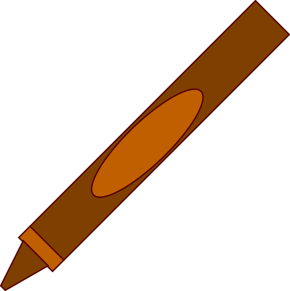 Crayon Clip Art At Clker - Brown Crayon Clip Art (594x596), Png Download