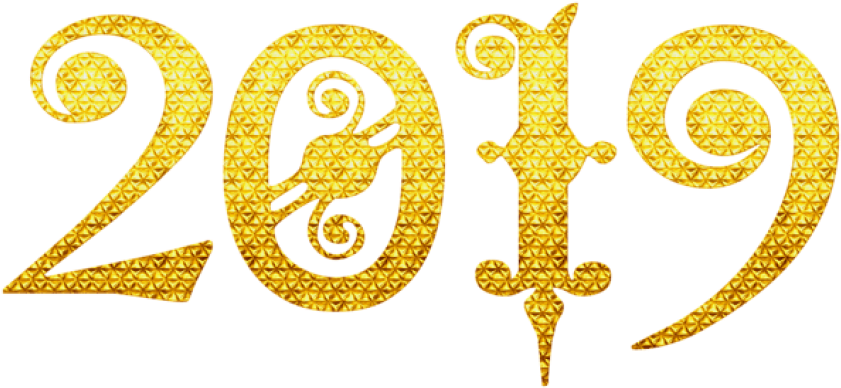 Free Png 2019 Gold Deco Png - 2019 Png (850x397), Png Download