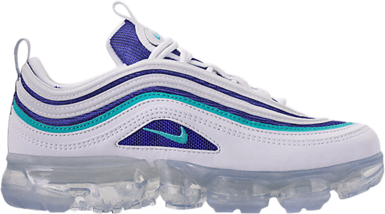 Nike Air Vapormax 97 Gs 'white Indigo Burst' - Nike Air Vapormax 97 (750x417), Png Download