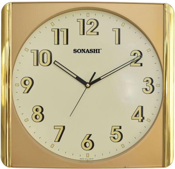 Sonashi Swc-808s Wall Clock Silent Sweep Movement Gold - Quartz Clock (700x679), Png Download