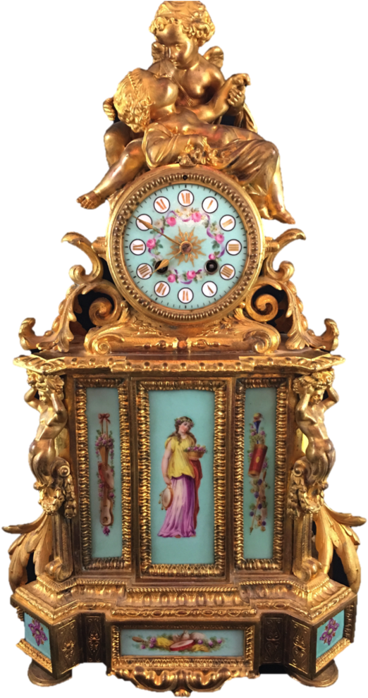 19th Century French Clock By Phillipe Mourey Cherubs, - Furniture (768x1024), Png Download