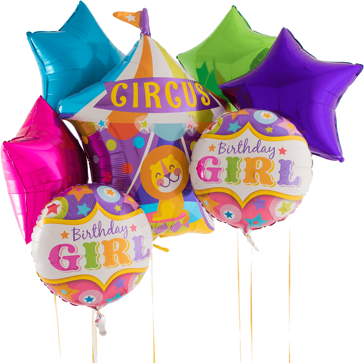 Big Top Birthday Girl Bunch - Balloon (1400x1400), Png Download