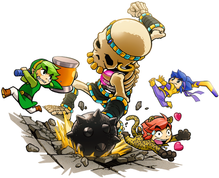 The Three Triforce Musketeers - Triforce Heroes Link (735x600), Png Download