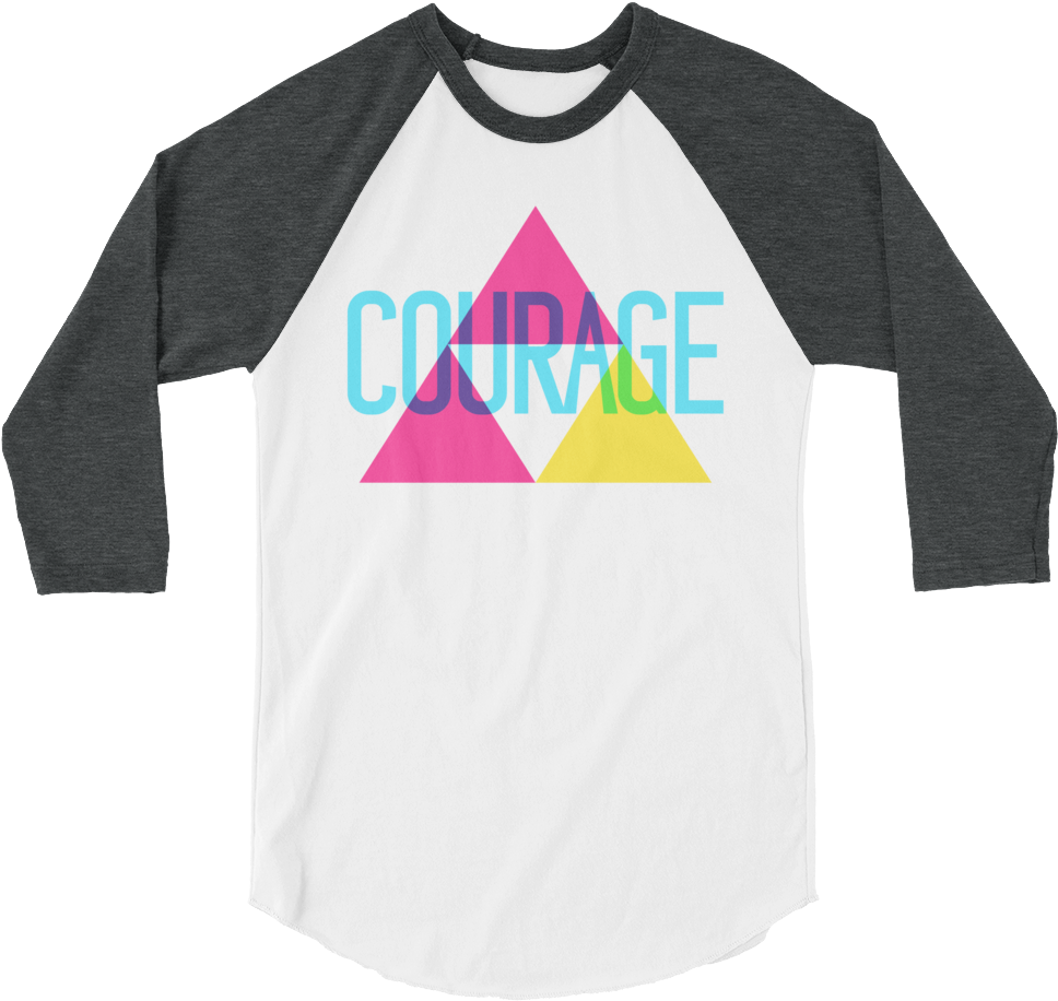 Triforce Of Courage 3/4 Sleeve Raglan Shirt - Women's Ministry Shirt (1000x1000), Png Download