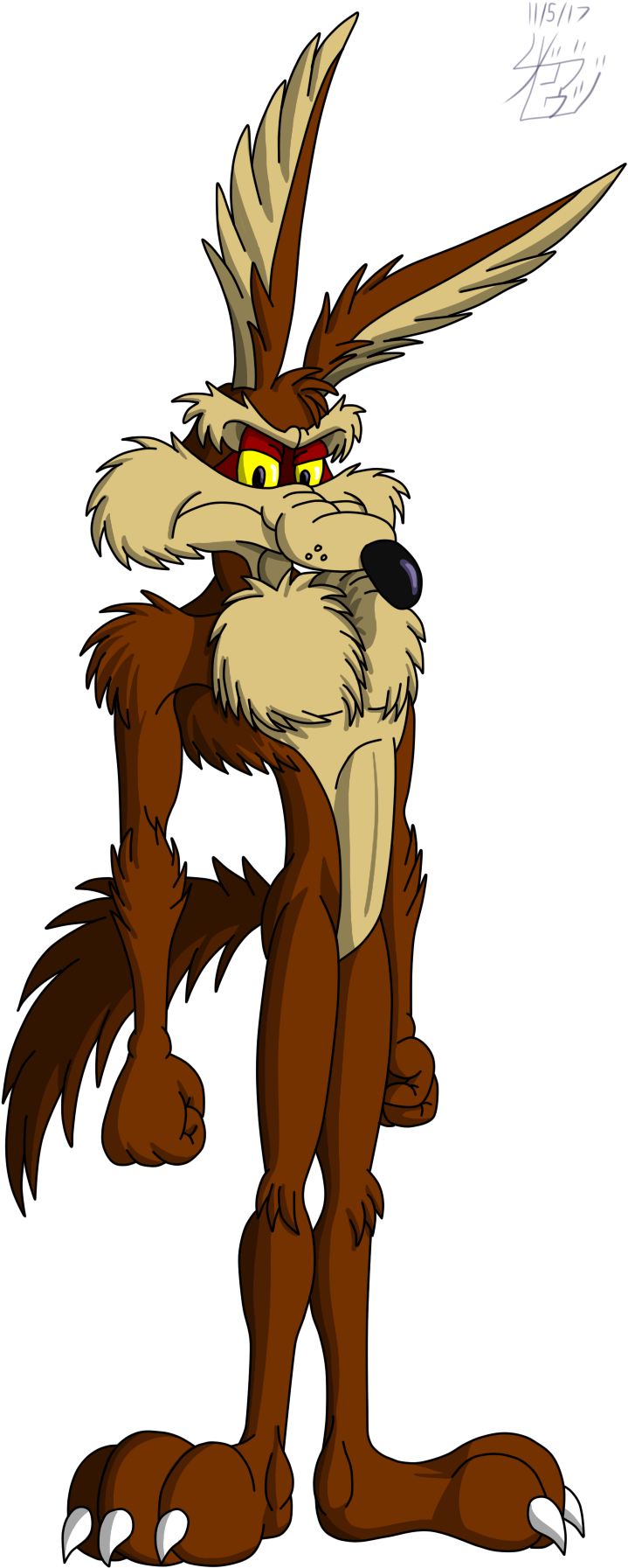 Wile E Coyote Art « Older - Wylie The Coyote (764x1800), Png Download