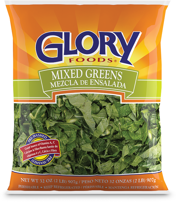 Fresh Mixed Greens - Mustard Greens Packaging (600x700), Png Download