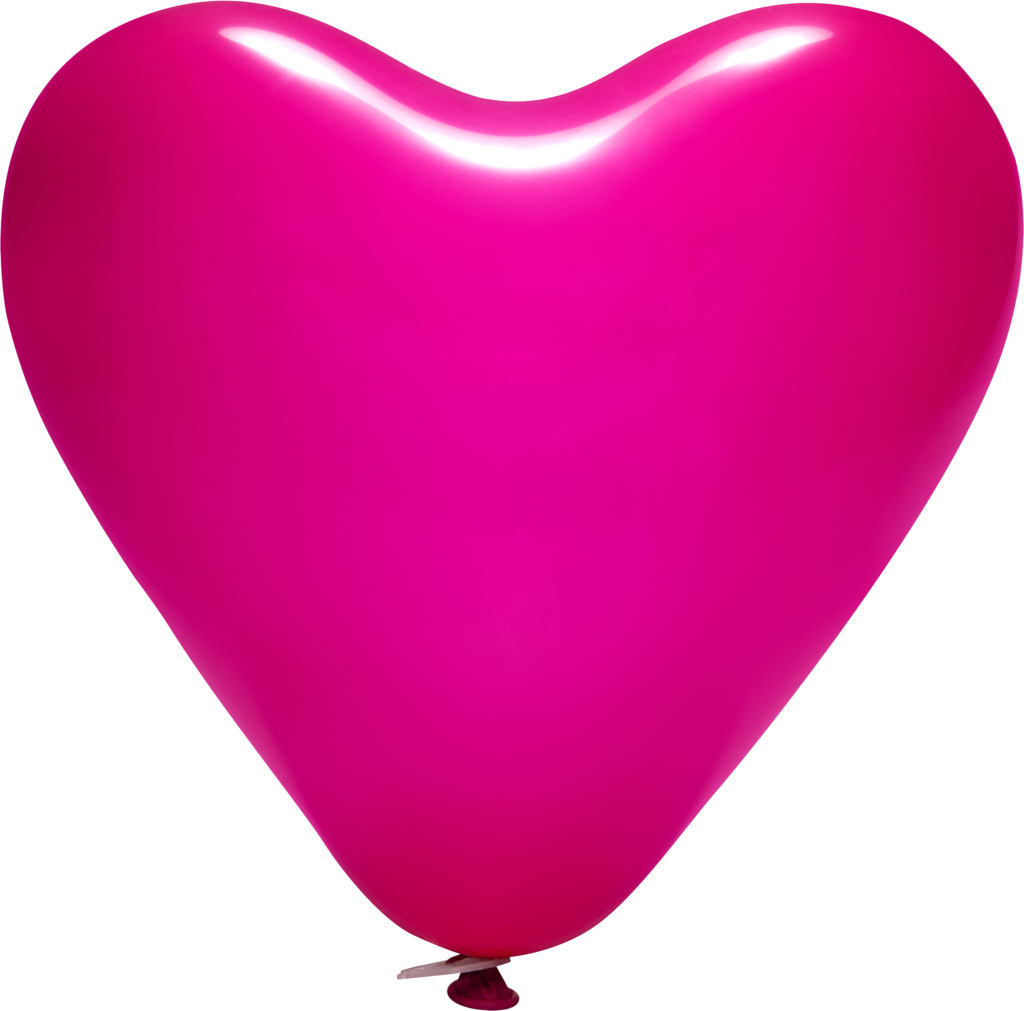 12" Printed Latex Heart Balloons - Balloon (1024x1011), Png Download