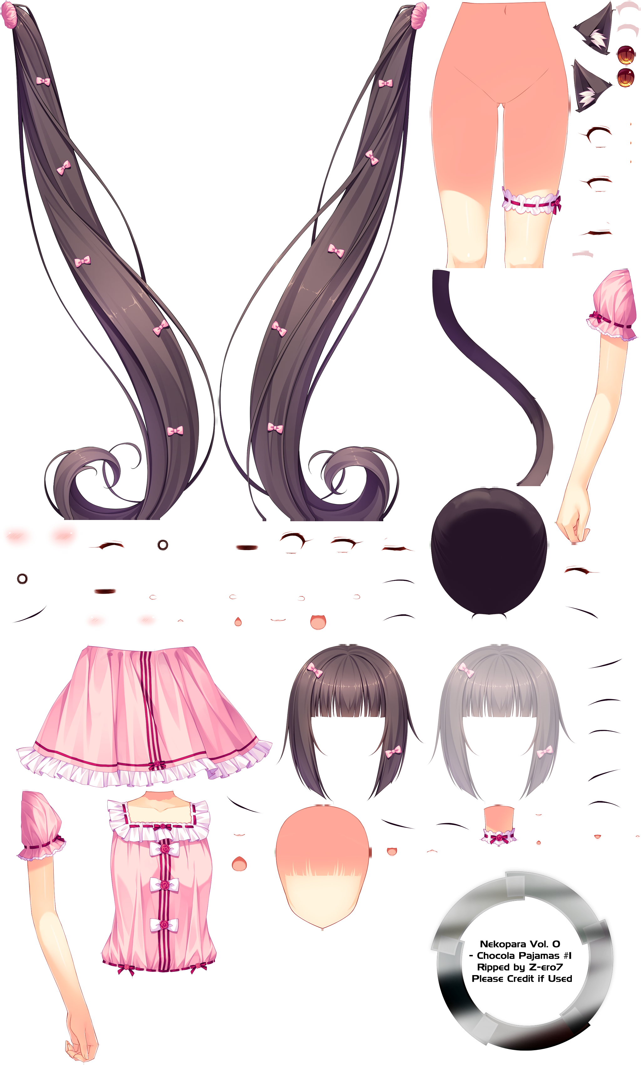 Click For Full Sized Image Chocola Night Pajamas - Nekopara Pajamas (2048x3400), Png Download