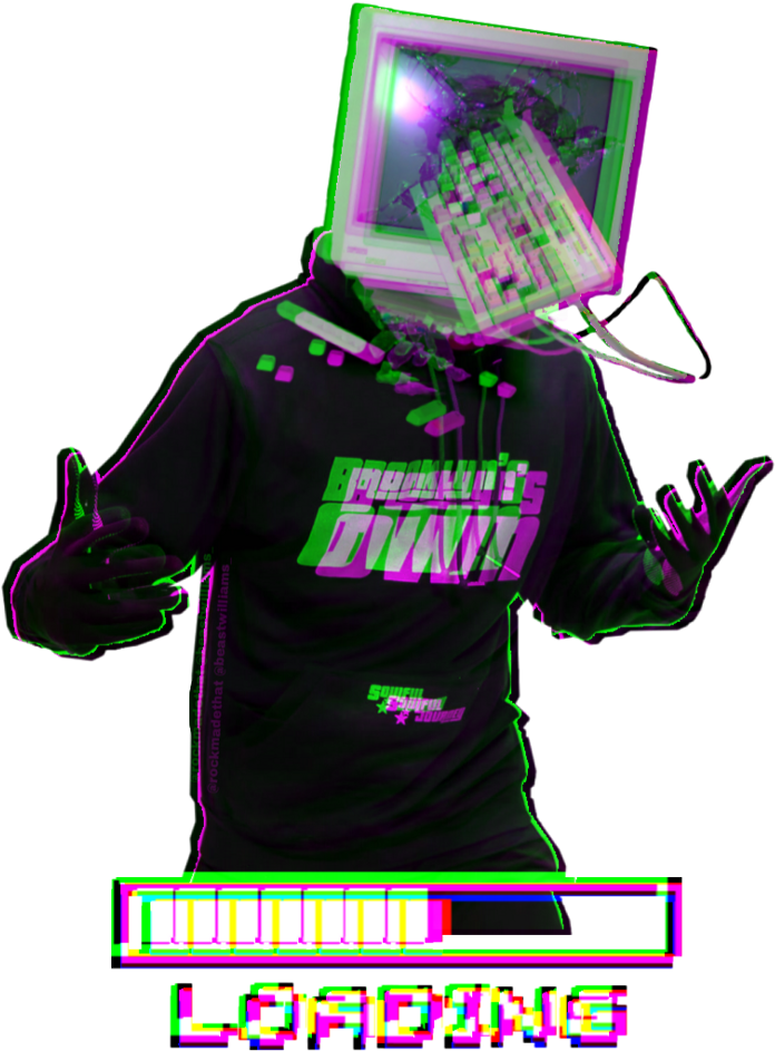 Ftestickers Computer Broken Loading Glitch Stickers - Costume (1024x1218), Png Download