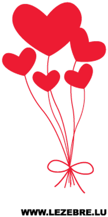 Sticker Ballons Coeurs - Heart (800x800), Png Download