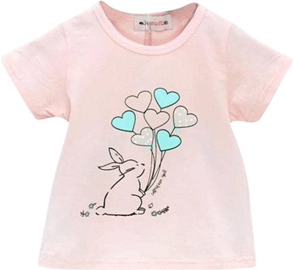 Petite Bello T Shirt Baby Pink / 6 9 Months Heart Balloons - Girl (600x600), Png Download