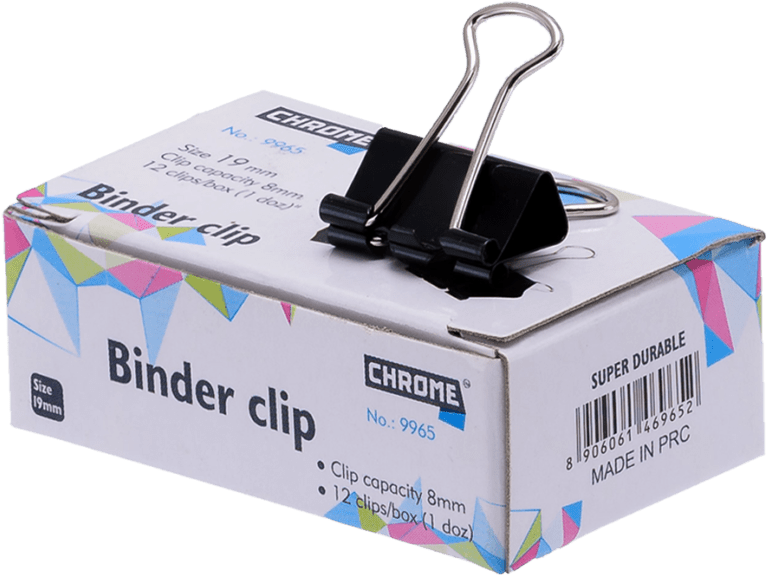 Chrome Binder Clip 19mm (12pc Box Of 12) - Box (832x832), Png Download