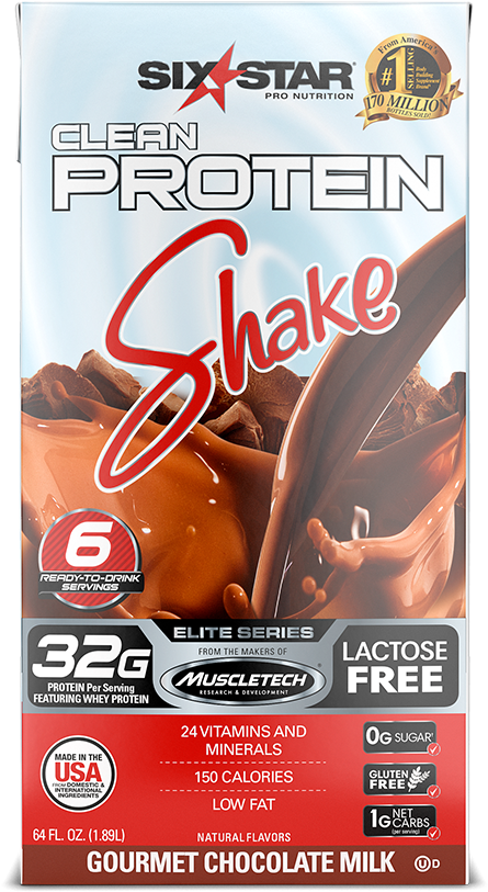 Rtd Clean Protein Shake 64 Oz - Six Star (600x850), Png Download