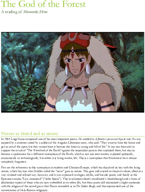 Pdf - Miyazaki Movies Princess Mononoke (600x776), Png Download