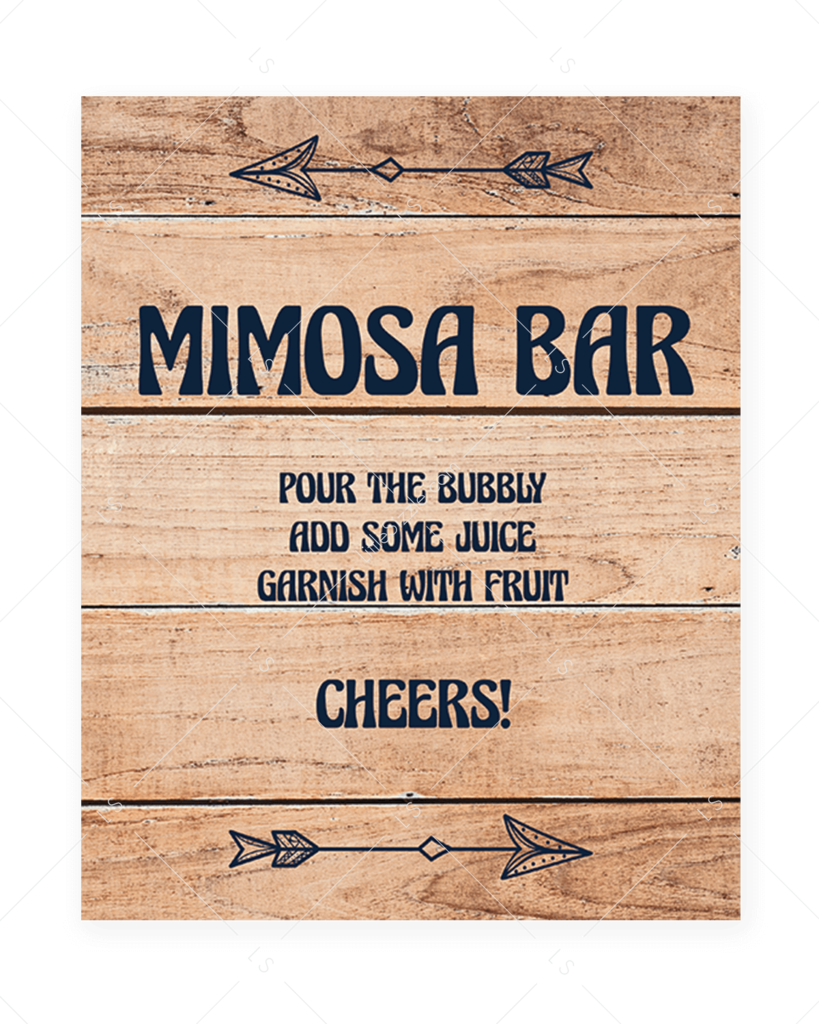Printable Momosa Bar Sign For Woodland Shower By Littlesizzle - Poster (819x1024), Png Download