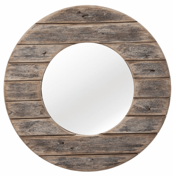 Distressed Wood Plank Mirror - Circle (774x1024), Png Download