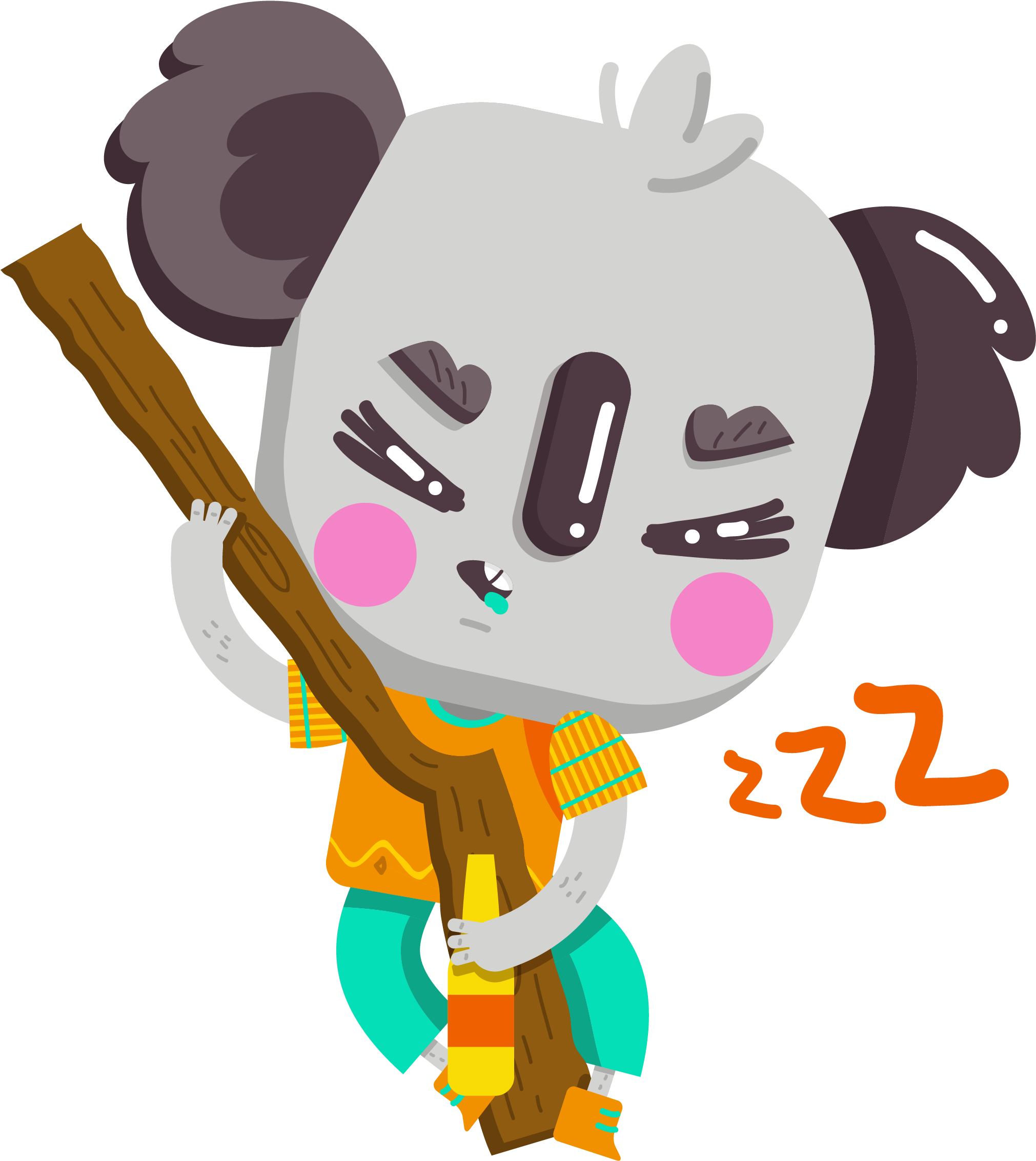 Cute Koala Vibes Messages Sticker-5 (2500x2500), Png Download