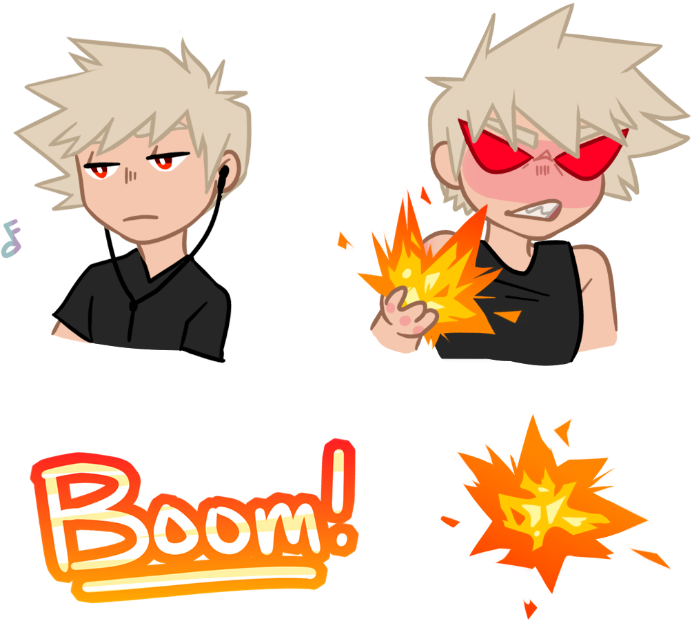 Heey I Got New Baku Stickers On My Red Bubble Link - Cartoon (1152x1044), Png Download