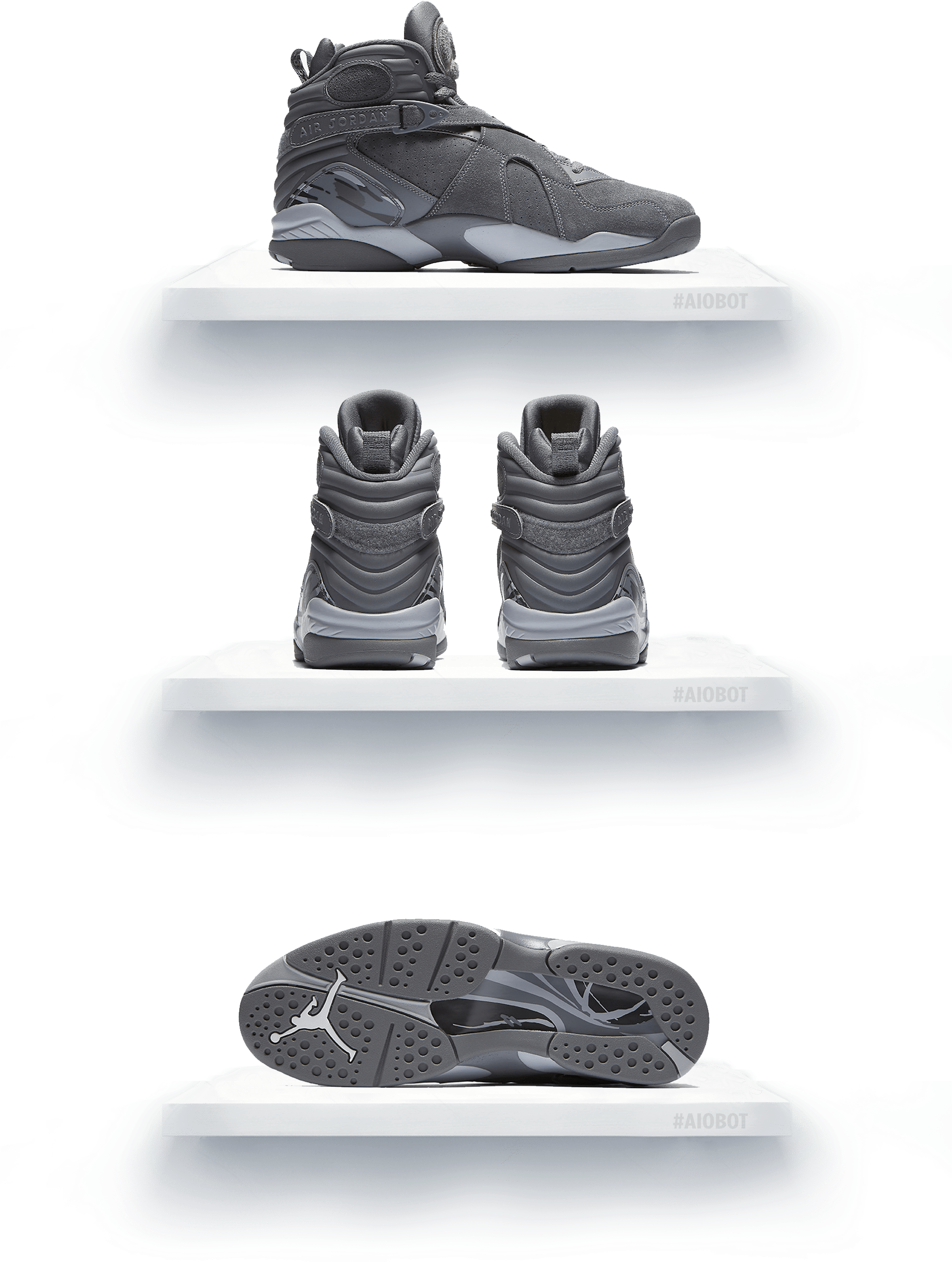 Air Jordan 8 Retro Cool Grey - Sneakers (2000x2756), Png Download