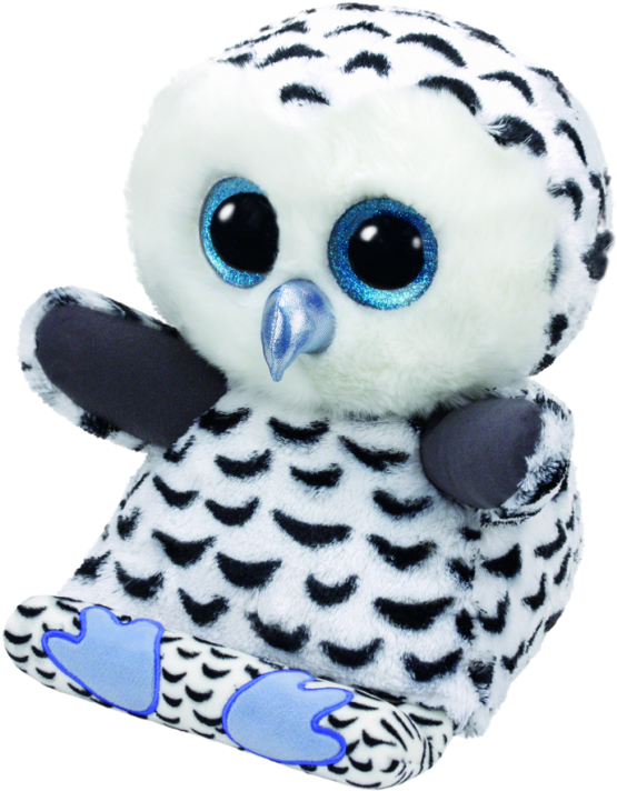 Peek A Boo Tablet Holder Omar The White Owl - Beanie Boos Tablet Holder (650x725), Png Download
