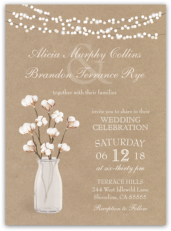 Brown Paper Wedding Invitations (900x900), Png Download