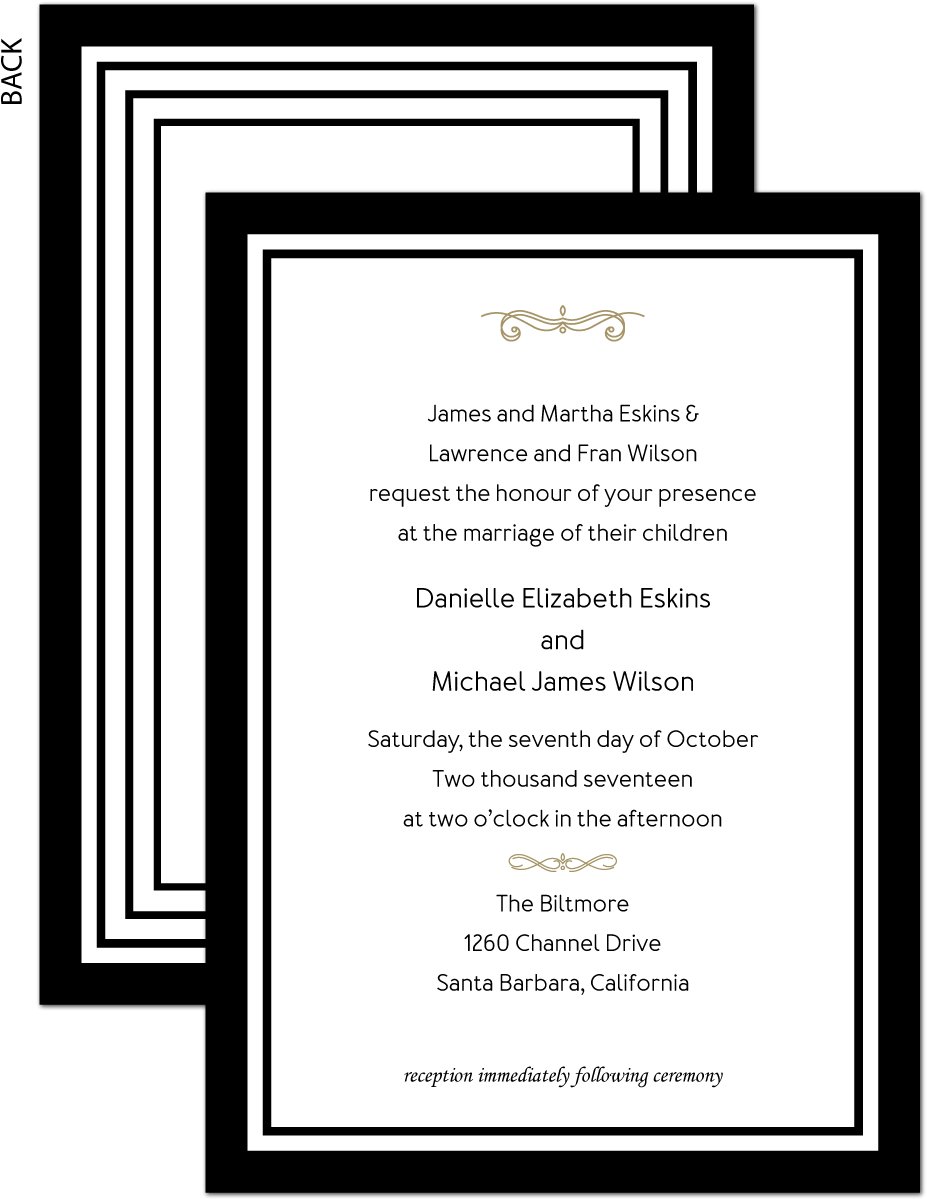 Black Tie Wedding Invitation For Classic Formal Wedding - St Teresa Of Calcutta Icon (1000x1333), Png Download
