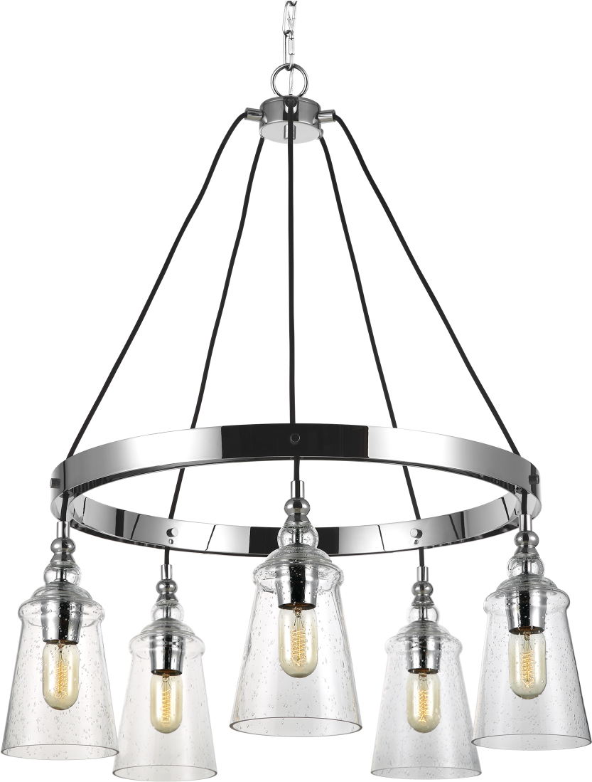 Feiss Loras 5-light Chandelier In Chrome - Chandelier (1200x1200), Png Download