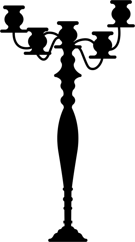 Sticker Silhouette Chandelier - Candelabro Dibujo (436x780), Png Download