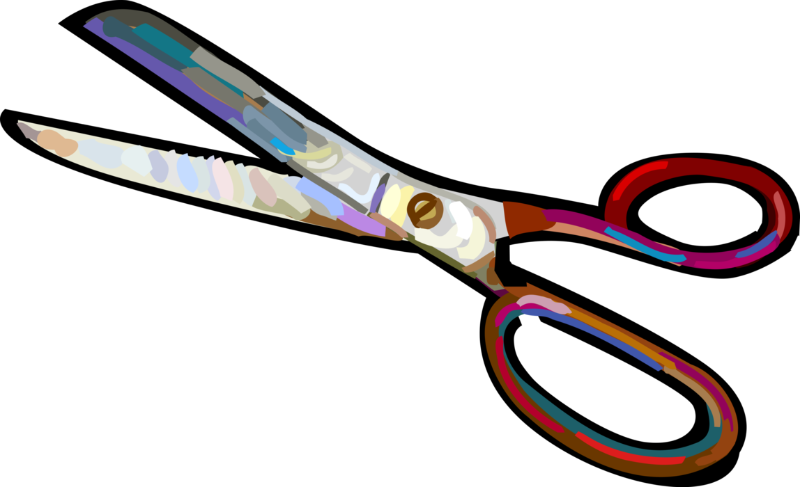 Vector Illustration Of Scissors Hand-operated Shearing - Word (1148x700), Png Download