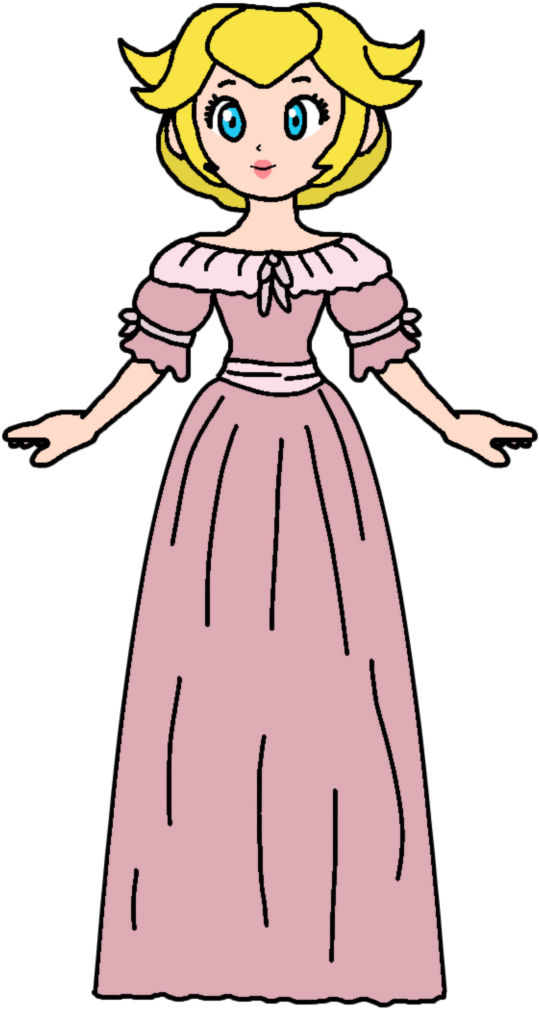 Beauty Cinderella In Pink Dress - Princess Peach Katlime (539x1009), Png Download