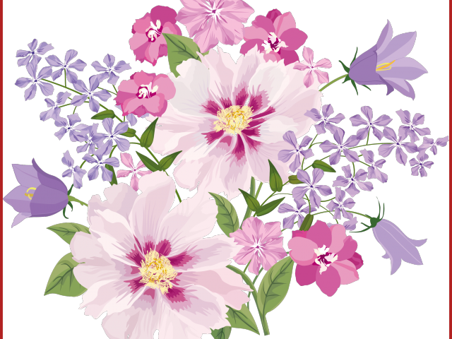 Yellow Rose Clipart Flowering Shrub - Pink And White Flower Bouquet Clip Art (640x480), Png Download