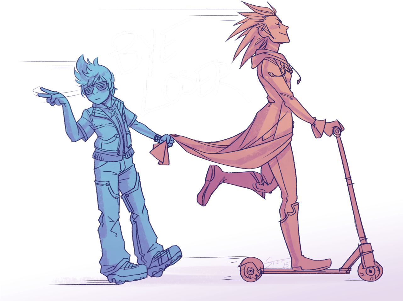 *heelies Away From Problems" Roxas Kingdom Hearts, - Cartoon (1280x991), Png Download