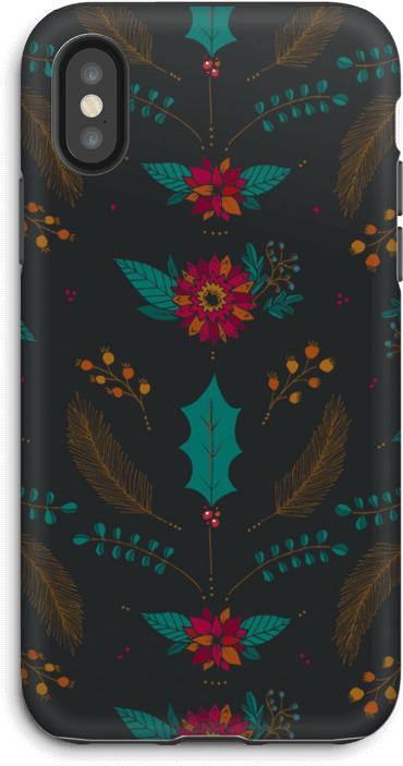 Winter Bouquet Pattern Case Iphone X Tough - Mobile Phone Case (499x800), Png Download