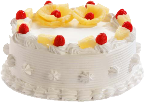 White Cherry Pineapple Cake - 1 Kg Pineapple Cake (600x600), Png Download