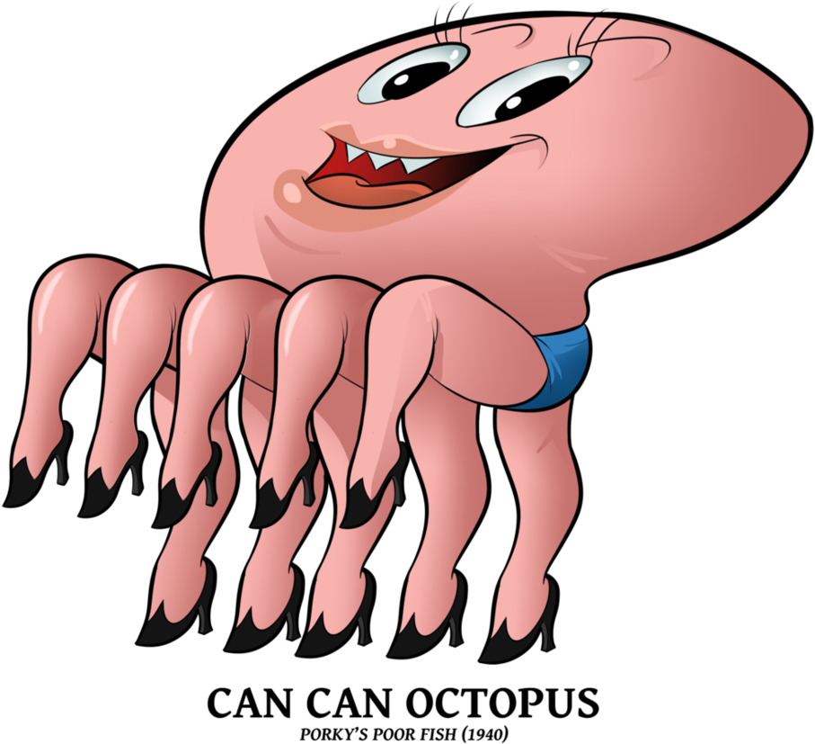 Can Can Octopus By Boscoloandrea - Cartoon (907x827), Png Download