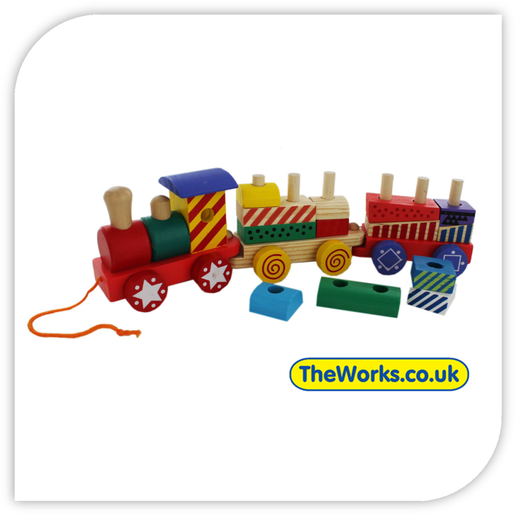 Stacking Train Wooden Toy - Works (1024x1024), Png Download