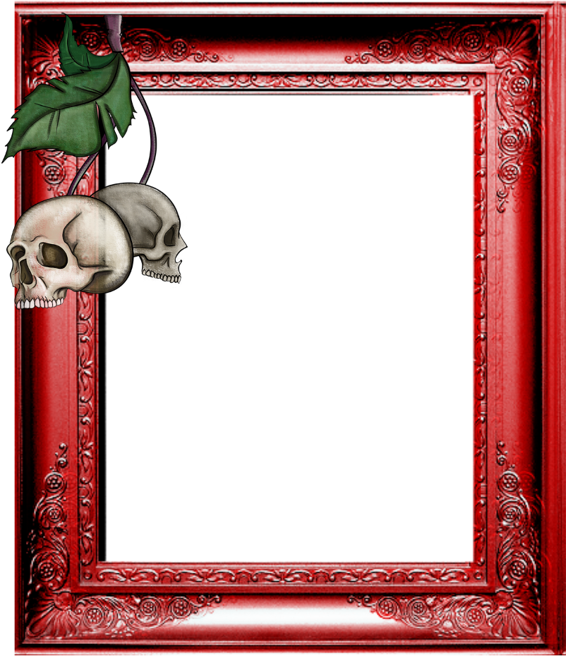 Mq Red Skull Cherry Frame Frames Border Borders - Picture Frame (1024x1024), Png Download