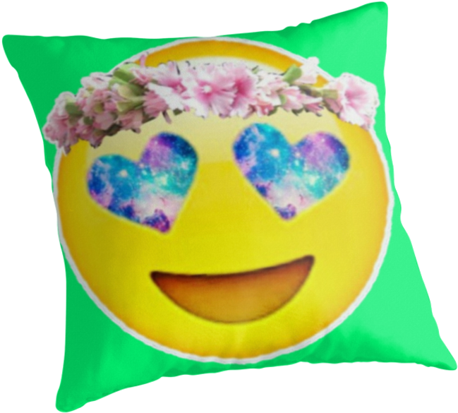 Galaxy Emoji Flower Crown Wwwpicsbudcom - Emoji With Flower Crown (875x875), Png Download
