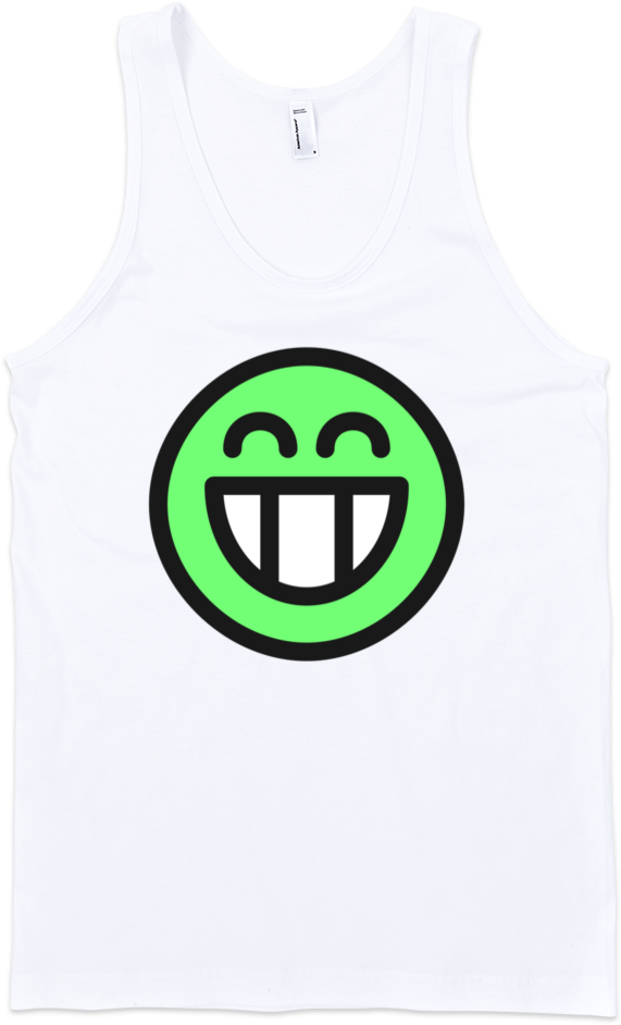 Green Smiley Fine Jersey Tank Top Unisex - Smiley (1000x1000), Png Download