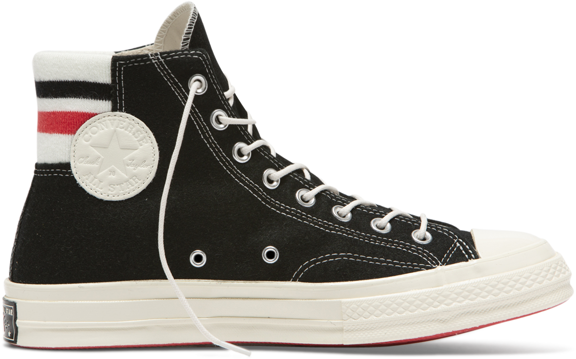 Chuck Taylor All Star 70 Retro Stripe High Top Black - Converse 70 Retro Stripe High Top (1200x1200), Png Download